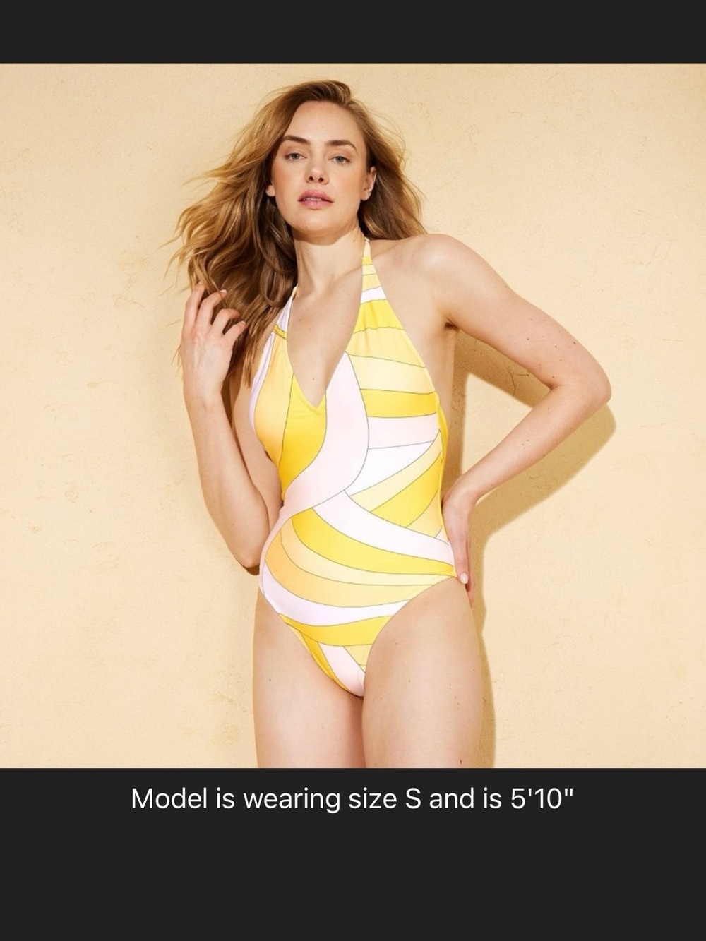 Shade & Shore Yellow Swirl One-Piece Swimsuit